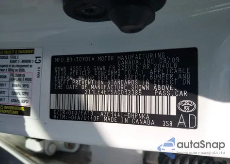 2010 Toyota Matrix S from USA, damaged, VIN 2T1LE4EE5AC013389